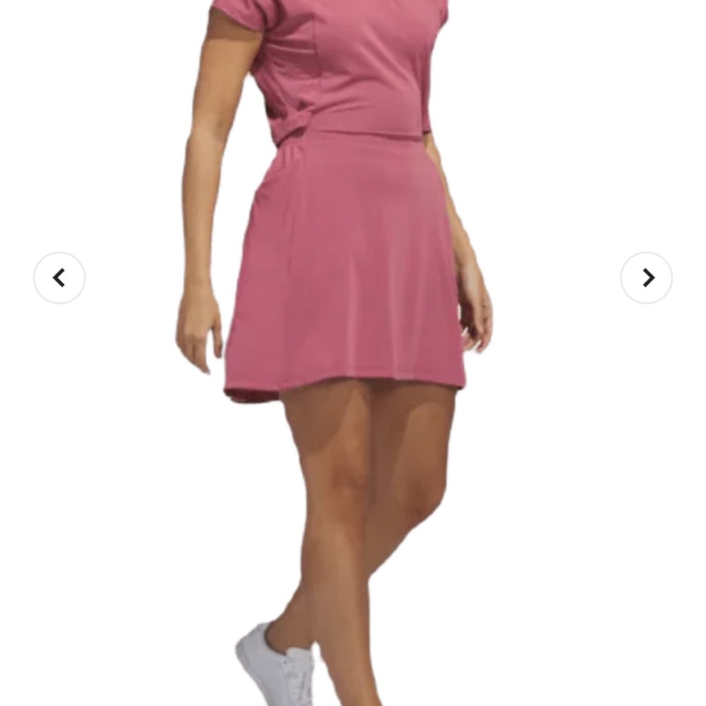 Adidas Two Piece Pink Short Sleeve, open back with separate piece shorts